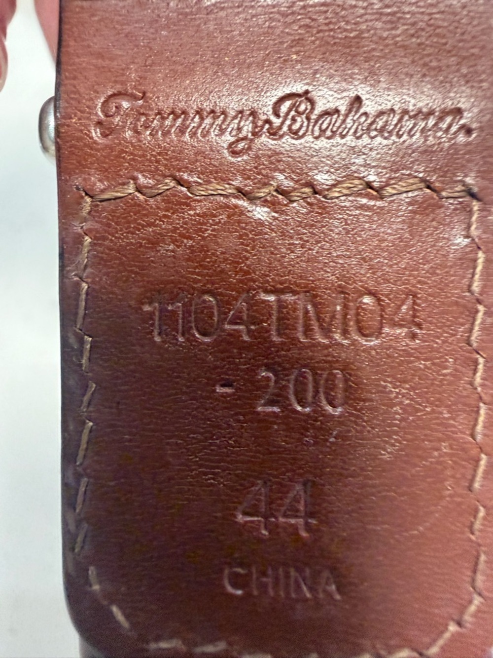TOMMY BAHAMA Men's Brown Braided Leather Belt Solid Brass Buckle Size 44 - Picture 10 of 11